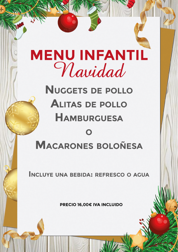 menu infantil de navidad en Cambrils