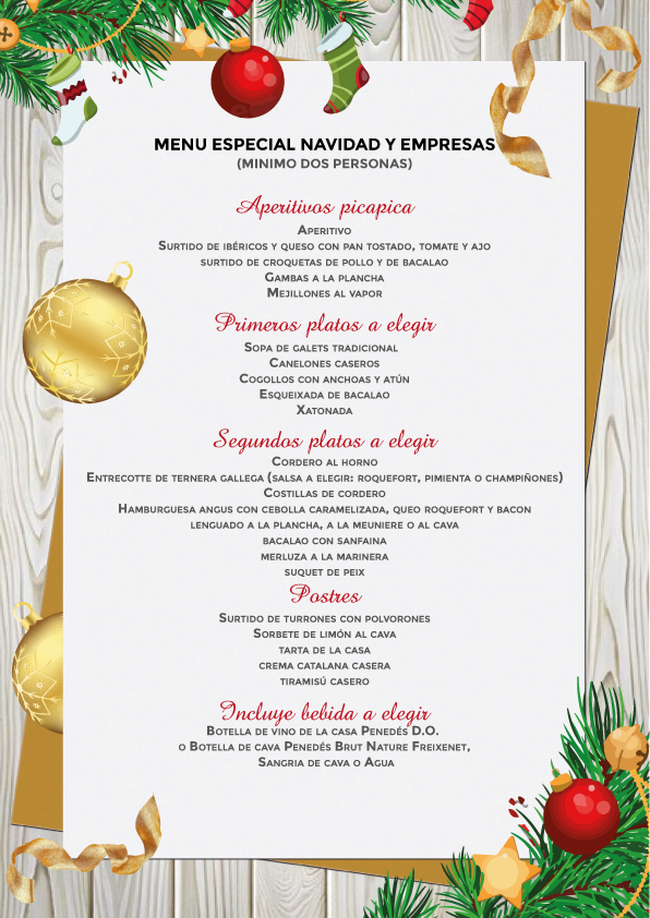 menus de navidad en Cambrils