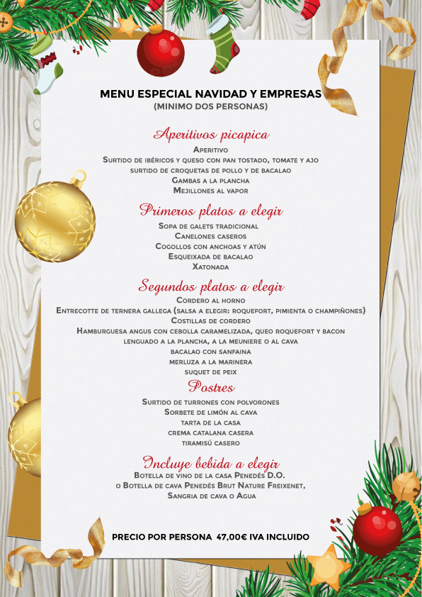 menus de navidad en Cambrils
