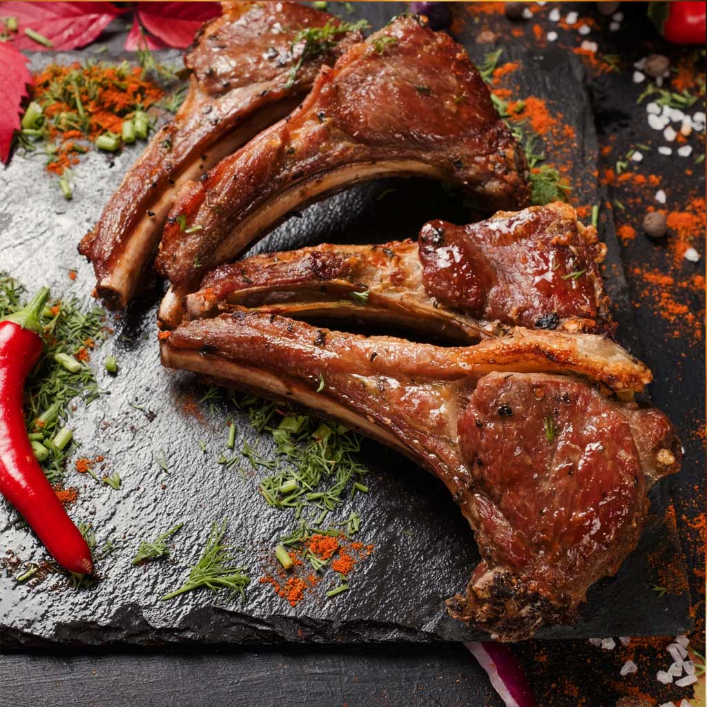 Costillas a la brasa cordero